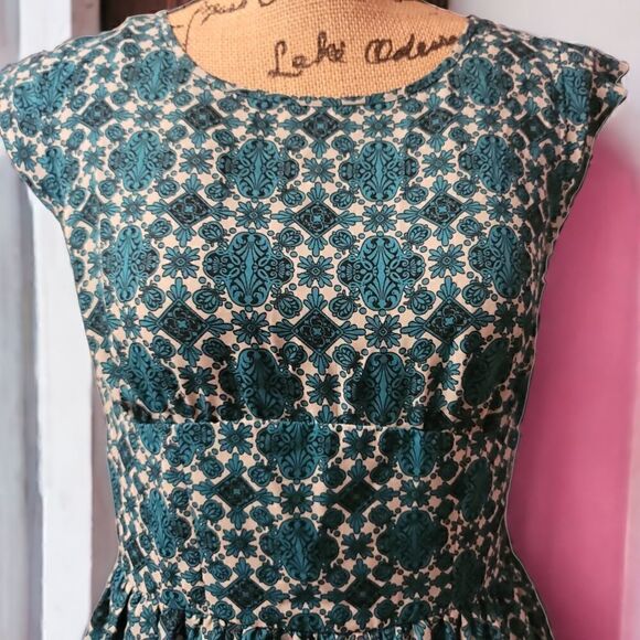 Forever 21 Exclusive Teal Floral Print Dress Size M - Picture 2 of 6